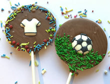 Load image into Gallery viewer, Football Milk Chocolate Lollies
